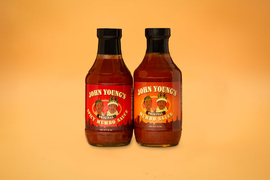 Two Pack! John Young's Original Mumbo & Spicy Sauces (2 x 16 oz)