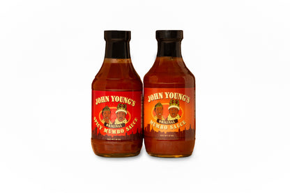 Two Pack! John Young's Original Mumbo & Spicy Sauces (2 x 16 oz)