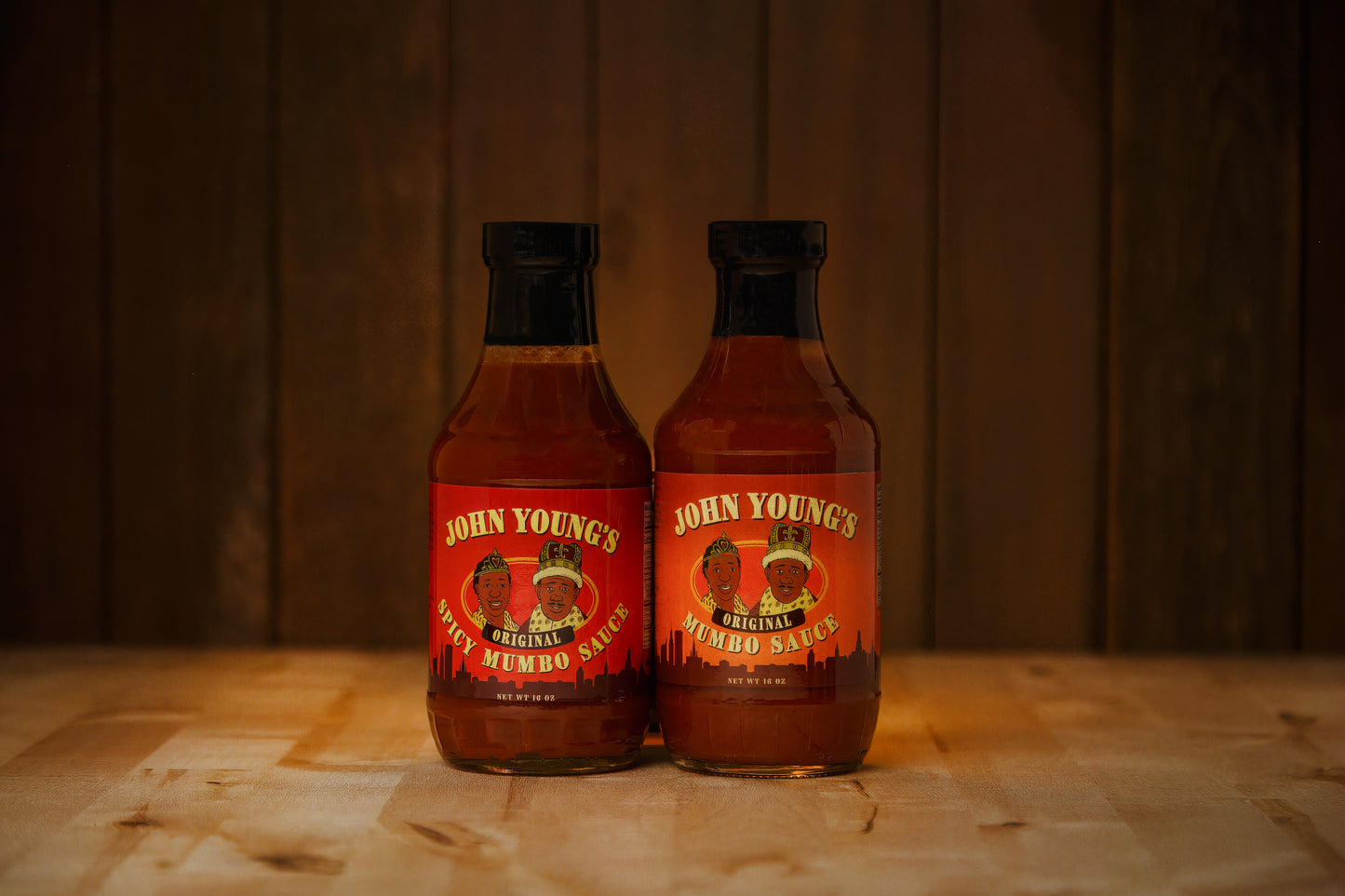 Two Pack! John Young's Original Mumbo & Spicy Sauces (2 x 16 oz)